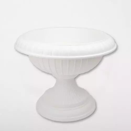 Görög virágtál 28 cm – fehér, klasszikus elegancia