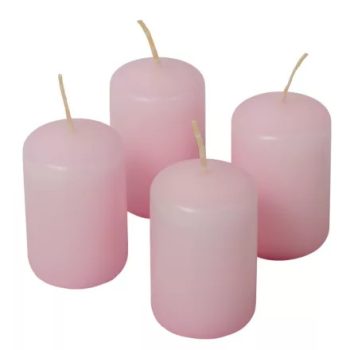 Adventi gyertya matt rózsaszín 40*60mm  4db/csom