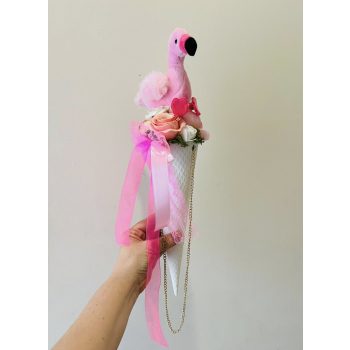 Flamingós ballagási csokor