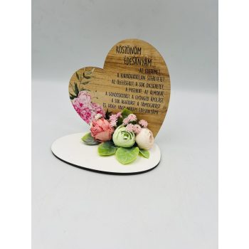 talpas szív- Köszönöm Édesanyám 13,2x12,8cm