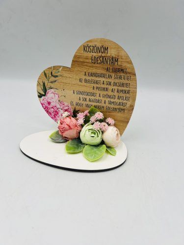 talpas szív- Köszönöm Édesanyám 13,2x12,8cm