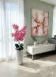 Padlóvázás mű orchidea kaspóban – kb. 90 cm, élethű kivitel (1.)