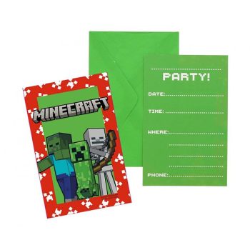 Meghívó kártya, Minecraft, 6 db/cs
