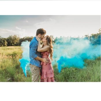   Babaváró partyhoz kék füstgyertya, pirotechnikai party kellék, 2 perces