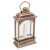 Lámpás LED-es gyertyával rusztikus réz 15x6cm
