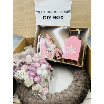   Csináld magad ajtódísz csomag – 25 cm, szörmés alappal