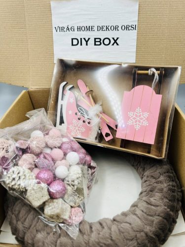 Csináld magad ajtódísz csomag – 25 cm, szörmés alappal