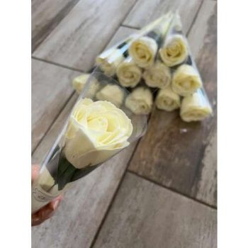  Szappanrózsa krém  32cm nagyfejű