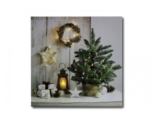 1+30 LEDes világító falikép karácsonyi dekoráció 30x30cm