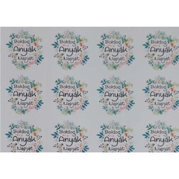 Matrica ív ANYÁK NAPJÁRA- VIRÁGKOSZORÚS 24DB/ A4 LAP