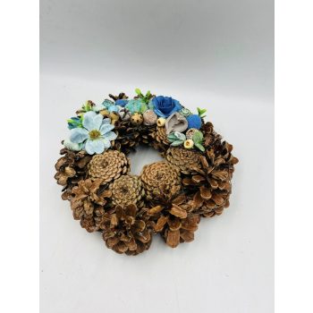 Toboz koszorú 20 cm -kék