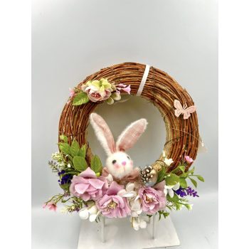 Nyuszis művirágos ajtódísz tavasz húsvét