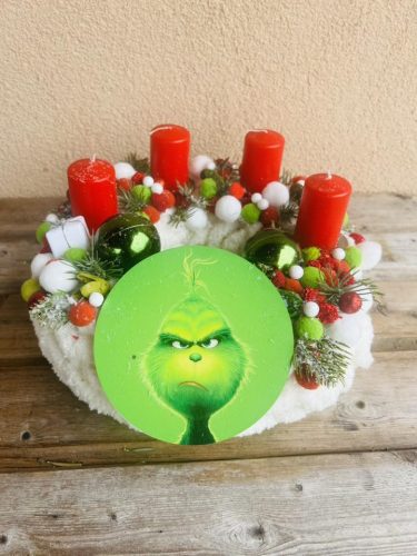 Grincs asztaldísz 4 gyertyás