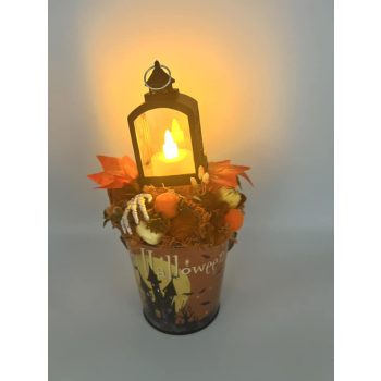 Halloween asztaldísz őszi világító lámpással