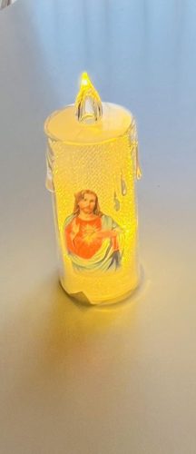 Led gyertya Szenteképes melegfényű 10cm (3.)