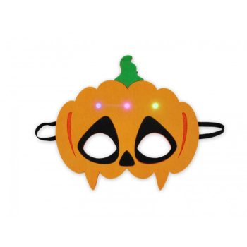 LEDes Halloween tök maszk 17x16cm