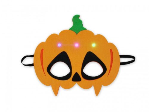 LEDes Halloween tök maszk 17x16cm