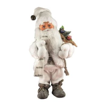    Táncoló, zenélő Mikulás – 30 cm (fehér ruhás, elemes)