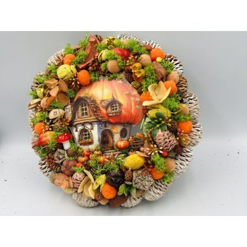 Tökházikós ajtódísz őszi