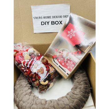   Csináld magad ajtódísz csomag – 25 cm, szörmés alappal