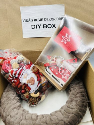 Csináld magad ajtódísz csomag – 25 cm, szörmés alappal