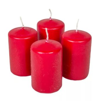 Adventi gyertya matt bordó 40*60mm  4db/csomag