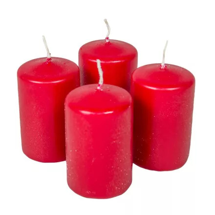 Adventi gyertya matt bordó 40*60mm  4db/csomag
