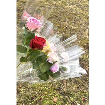   Bársony rózsa nőnapi díszcsomagolással -vegyes színben 9 féle színnel