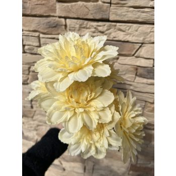   Dália művirág csokor – 45 cm, 7 virágos, halványsárga