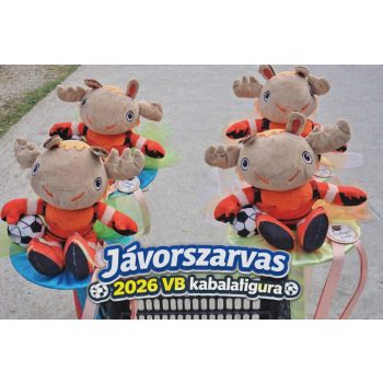   Focis ballagási csokor jávorszarvas plüss figurával – egyedi ajándék focirajongóknak