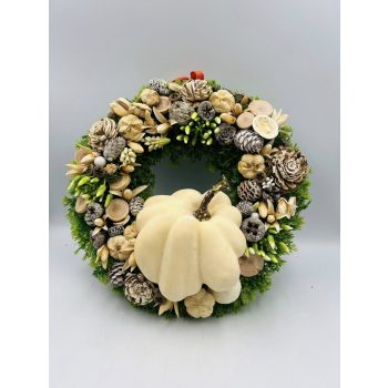 Natur tökös őszi ajtódísz 30 cm