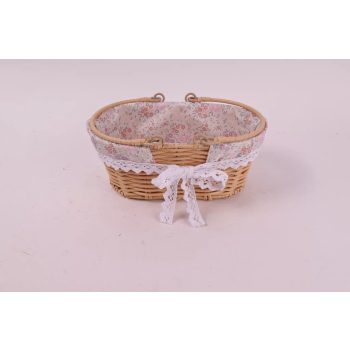   KOSÁR BEVÁSÁRLÓ, OVÁLIS, TEXTIL BÉLÉSSEL, NATÚR kisméretű