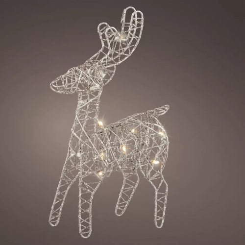 Szarvas 10 LED-es ezüst M21cm