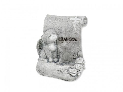 Sirkő kutyás mécsestartó Hiányzol 12cm