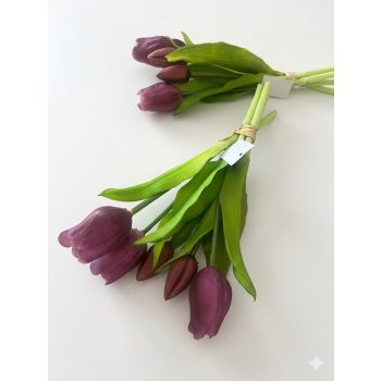 Gumi lila tulipán csokor 5 szálas