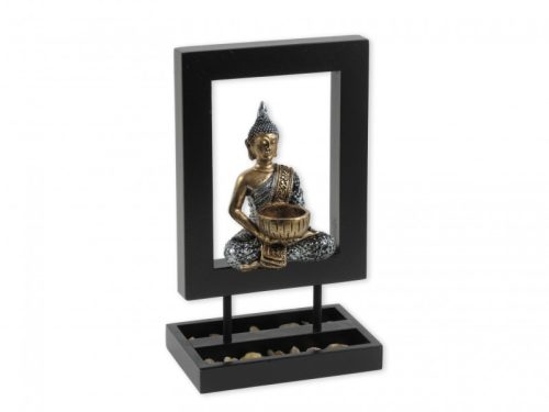 Buddha mécsestartó keretben 17x29cm