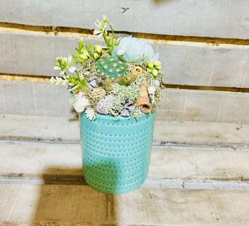 Teknősbékás nyári asztaldísz türkiz