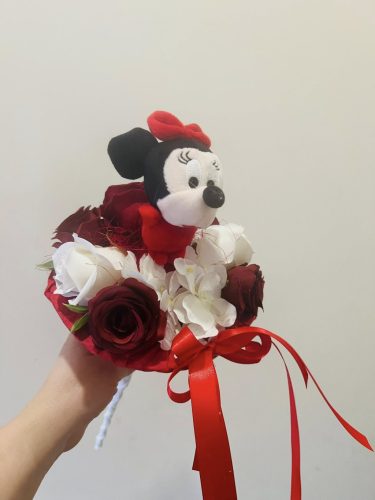 Minnie ballagási csokor piros