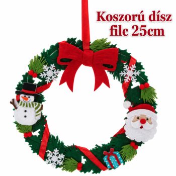Koszorú dísz filc 25cm