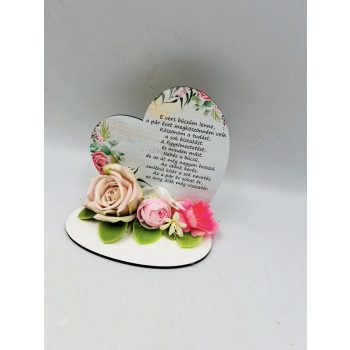  Búcsúztató ajándék iskola Kis talpas szív – Ballagási idézettel „E vers búcsúm lenne…” (13,2×12,8 cm