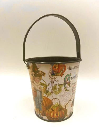 FÉMVÖDÖR HALLOWEEN/ ŐSZI  10x10,5x8 cm 
