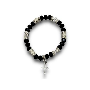 Fekete karkötő kereszt medállal – elegáns ékszer