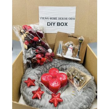   Csináld magad DIY box karácsonyi piros-szürke téli tájas