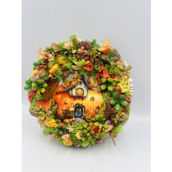 Tökházikós ajtódísz őszi