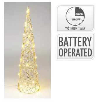 Vessző kúp 30 LED-es elemes időzítős M60cm