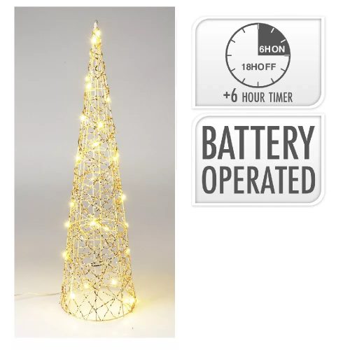 Vessző kúp 30 LED-es elemes időzítős M60cm