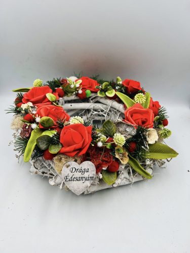 Édesanyám kegyeleti dekor rőzsés alappal