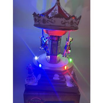   Zenélő, világító,forgó körhinta 18 cm-többfajta dallamot játszik