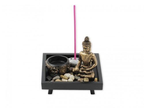  Buddha +mécsestartó +füstölőtartó