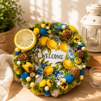Citromos ajtódísz „Welcome” – 20 cm